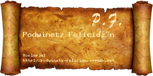 Podwinetz Felicián névjegykártya